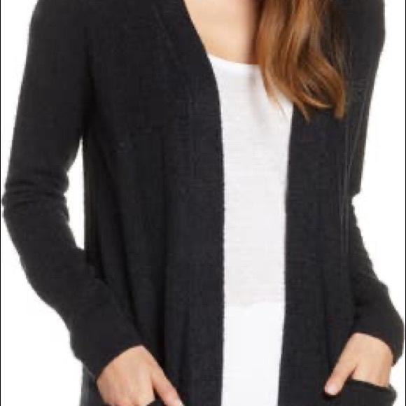 Barefoot Dreams CozyChic lite black open front cardigan - Picture 5 of 7